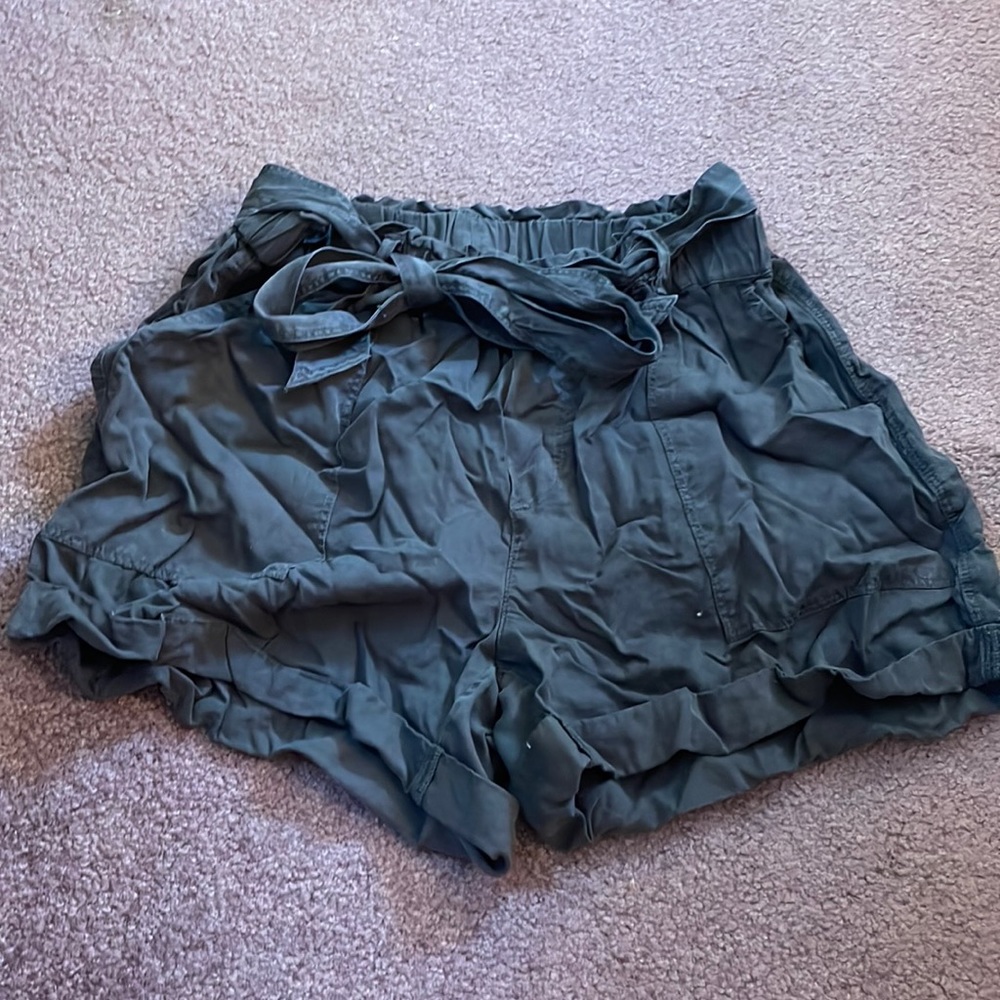 aerie gray paper bag shorts
